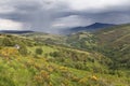 Storm passing by the mountains near O Cebreiro Royalty Free Stock Photo