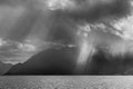 Storm passing over Lake Geneva in Switzerland