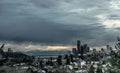 Stormy Sky Seattle Washington Puget Sound Downtown City Skyline Royalty Free Stock Photo