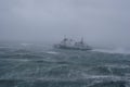 Storm,rain and a fishing boat. Royalty Free Stock Photo