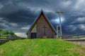 Storm rays on a Christian hermitage, Navarra