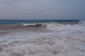 Storm on the Red sea, foggy view, splash of water Royalty Free Stock Photo