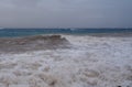 Storm on the Red sea, foggy view, splash of water Royalty Free Stock Photo