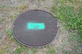 Storm sewer cover Royalty Free Stock Photo