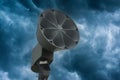 Storm Siren and Dark Clouds Royalty Free Stock Photo