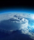 Storm from space on the blue planet earth, 20km above ground / real photo. Elements of this image furnished by NASA Royalty Free Stock Photo