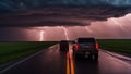 storm in the storm He was driving on the road, heading home after a long day. He saw the supercell thunderstorm looming