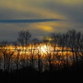 Stormy sunset Eastern FingerLakes over Cayuga Lake NYS