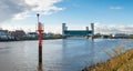 Storm surge barrier river Hollandse IJssel Royalty Free Stock Photo