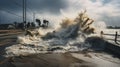 Storm Surge Spectacle: Bridge Meets the Torrents of Hurricane Harvey. Generative AI