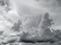 Before the storm, there was heavy rain. In the sky there are clouds covering. Lightning and strong winds The dark clouds looked Royalty Free Stock Photo