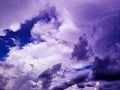 Before the storm, there was heavy rain. In the sky there are clouds covering. Lightning and strong winds The dark clouds looked Royalty Free Stock Photo