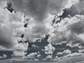 Before the storm, there was heavy rain. In the sky there are clouds covering. Lightning and strong winds The dark clouds looked Royalty Free Stock Photo