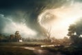 Storm tornado. Generate Ai Royalty Free Stock Photo