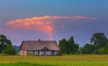 Storm tower clouds in the red evening sky Royalty Free Stock Photo