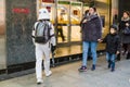 Storm trooper entering the Metro in Madrid