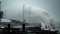 Storm waves battering UK coastline Royalty Free Stock Photo