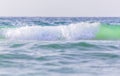 Storm waves on the Mediterranean coast. Beaches coast of Israel Royalty Free Stock Photo