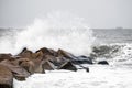 Storm on the winter stone beach 2