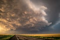 Stormclouds Crossing the Road in the Texas Panhandle Royalty Free Stock Photo