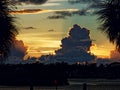 Storms in the distance at sunset, Tarpon Springs, Florida Royalty Free Stock Photo