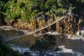 Storms river, wooden bridge in tsitsikamma national park. South Africa tourism Royalty Free Stock Photo