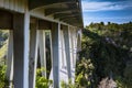 Stormsriver Bridge is a deck arch bridge in Eastern Cape South Africa - underneath side view of bridge structure Royalty Free Stock Photo