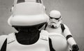 Stormtrooper Father and Son Family Portrait Royalty Free Stock Photo