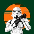 Stormtroopers vector illustration with solid color Royalty Free Stock Photo