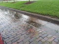 Stormwater In Stormdrain By Brick Road