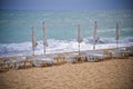 Stormy Beach Bulgaria Sea Blacksea sand Royalty Free Stock Photo