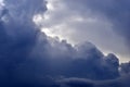 The stormy beauty of the blue Cumulus clouds in summer