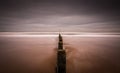 A stormy and blustery day at Blyth beach in Northumberland, as the waves batter the coast Royalty Free Stock Photo