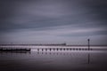 A stormy and blustery day at Blyth beach in Northumberland, as the waves batter the coast Royalty Free Stock Photo