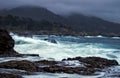 Stormy California Coastal Seascape with Water in Motion