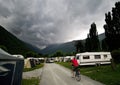 Stormy clouds at camp site Royalty Free Stock Photo