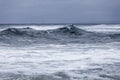 Stormy crashing ocean waves during storm in the atlantic ocean