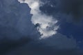 Stormy clouds gray low key sky with dramatic shadows and lights Royalty Free Stock Photo