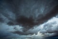 Stormy clouds gray sky with dramatic shadows Royalty Free Stock Photo