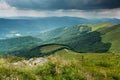 Stormy clouds over Bieszczady mountains, Poland View of Tarnica
