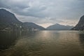 Stormy clouds over lake