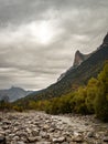 Stormy clouds over the mountain in Pyrenees Royalty Free Stock Photo