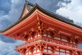 Stormy Clouds over NiomonDeva Gate of Kiyomizu-dera Buddhist Temple. Royalty Free Stock Photo