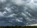 Stormy clouds on a rainy day gathered over Zagreb, Croatia Royalty Free Stock Photo