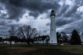 Stormy Clouds and a Tornado Warning at Wind Point Lighthouse