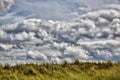 Stormy cloudscape and grass dune Royalty Free Stock Photo