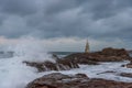 Lighthouse in the port of Ahtopol, Black Sea, Bulgaria Royalty Free Stock Photo