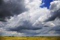 Stormy cloudy sky over the plain