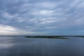 Stormy cloudy sky over the Volga River near Kazan Royalty Free Stock Photo