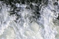 Stormy creek. wave and foam in the flow. splashes, bubbles, waves, stream, ripples and crests of waves in a fast forest stream in Royalty Free Stock Photo